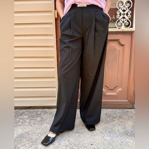 Chic Black Wide Leg Women's Pants S